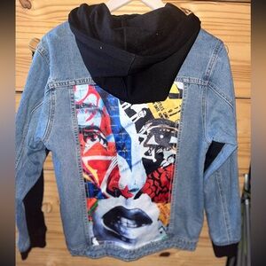 Women’s Denim Jacket with Colorful Graphic